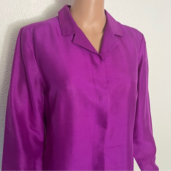 August Silk Purple Silk Shirt Dress size 8 - Picture 4 of 12